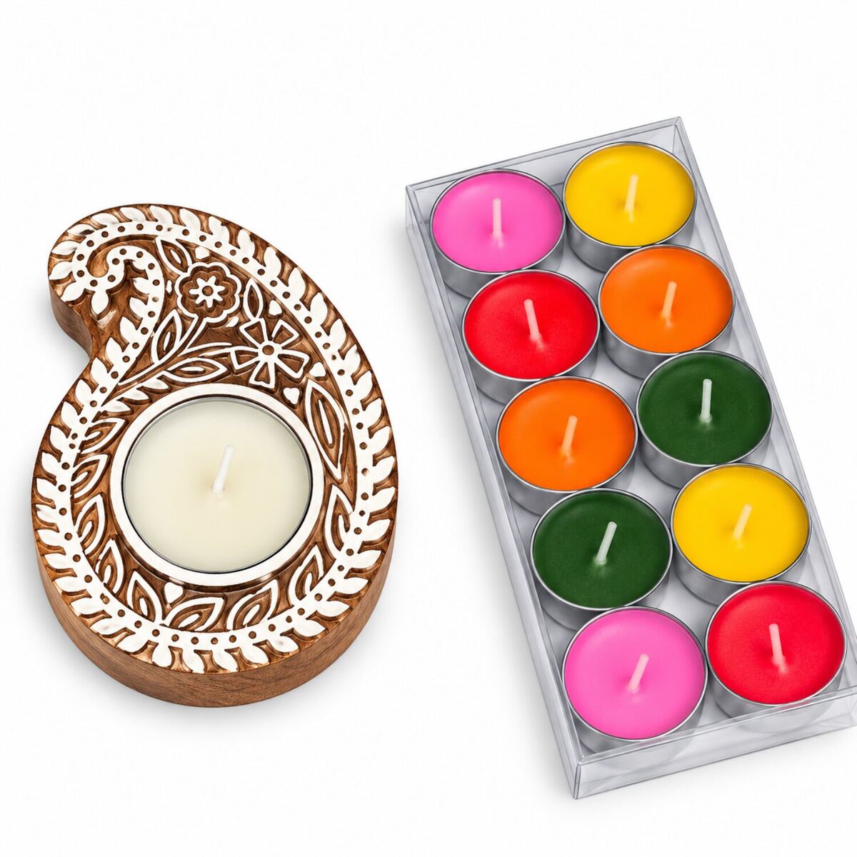 Paisley Plain Tea Light Holder