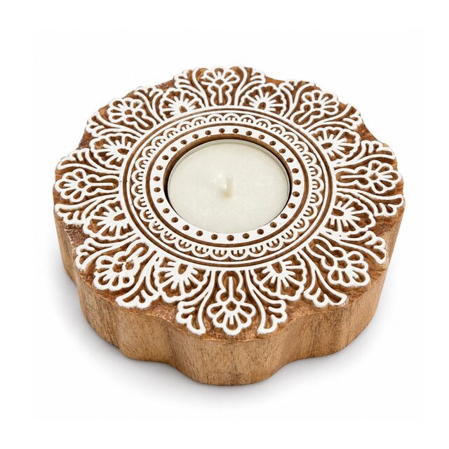 Flower Circular Octagon Tea Light Holder