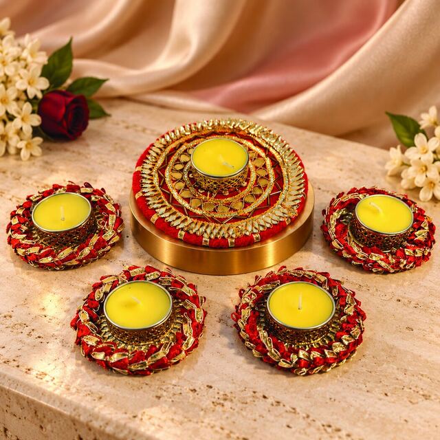 Kundan Diya Platter